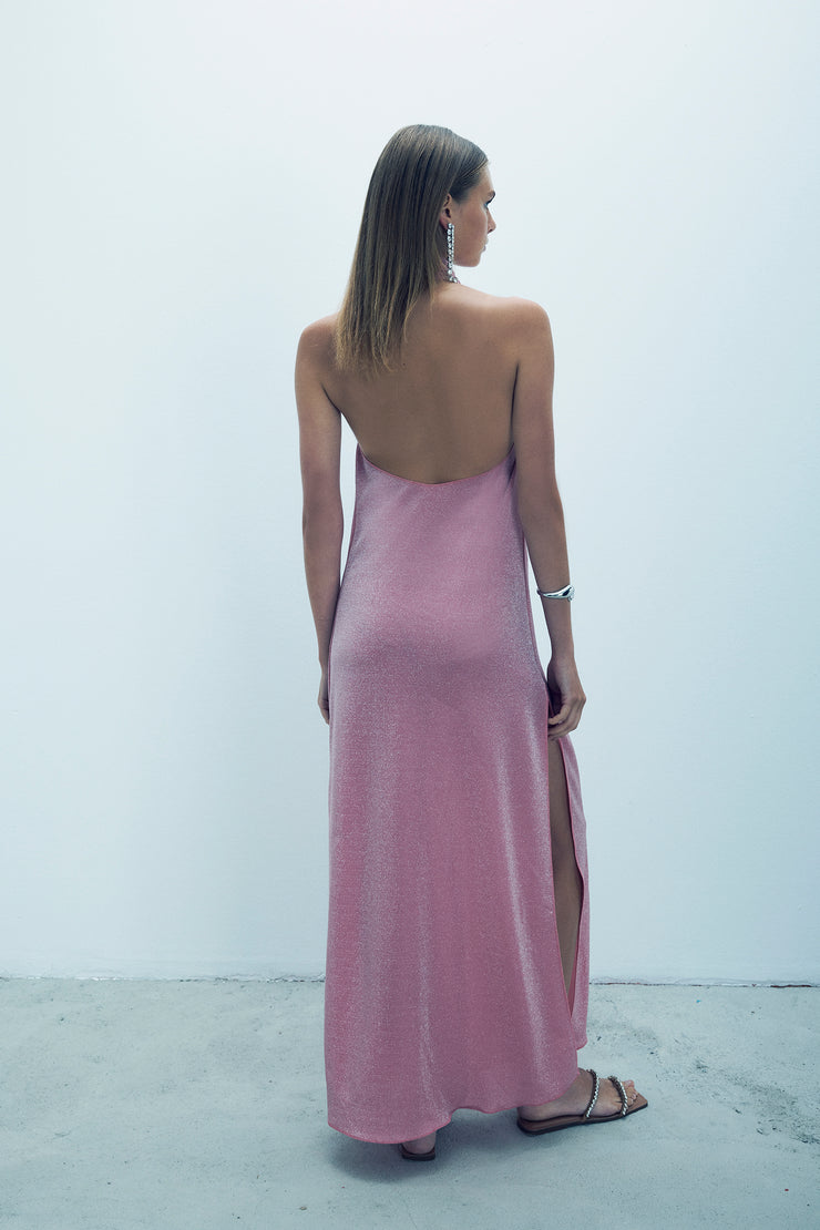 Sterea Glitter Maxi Dress Pink