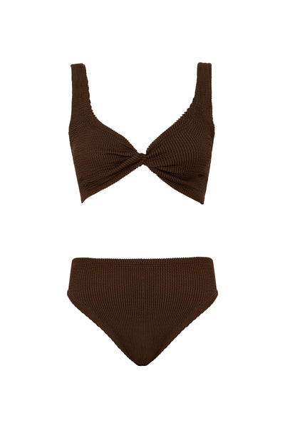 Lorelei Crinkle Bikini Set Choco