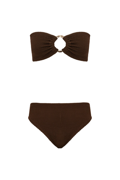 Ariel Crinkle Bikini Set Choco