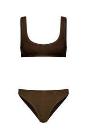 Sofi Crinkle Bikini Set Choco