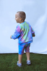 Kids Tie Dye Shorts Blue