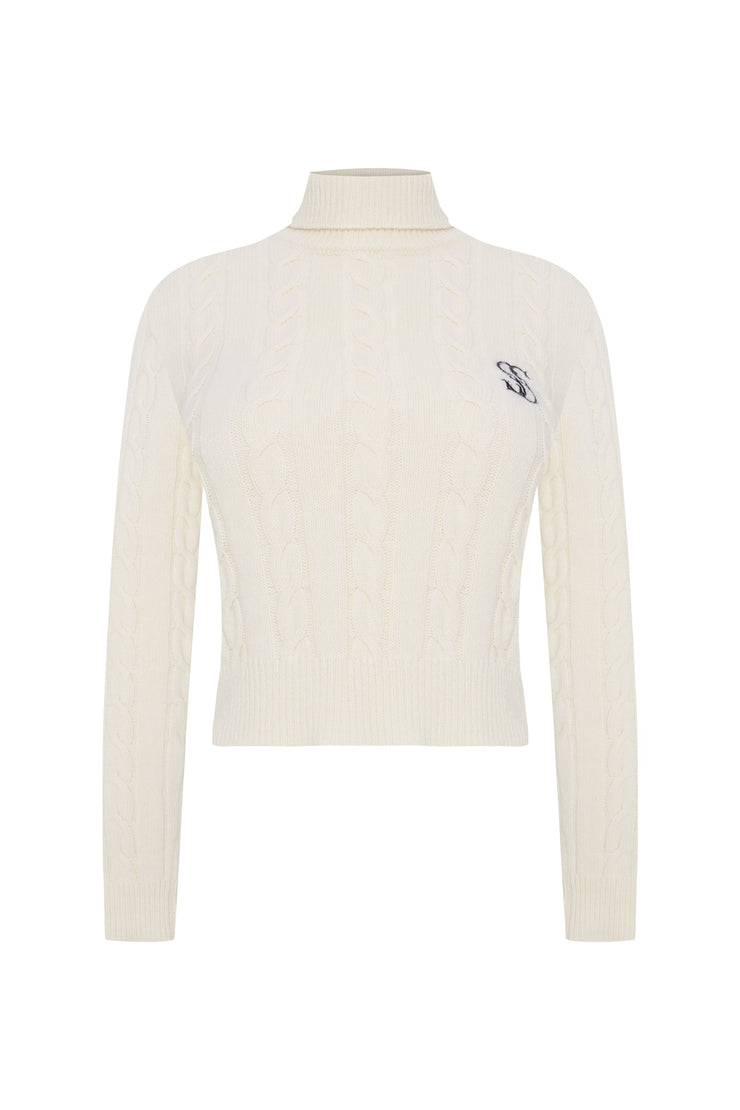 Montagne Cable Knit Sweater Cream