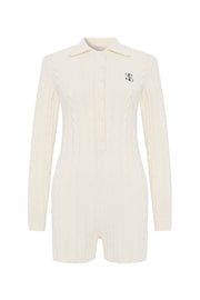 Chalet Cable Knit Playsuit Cream