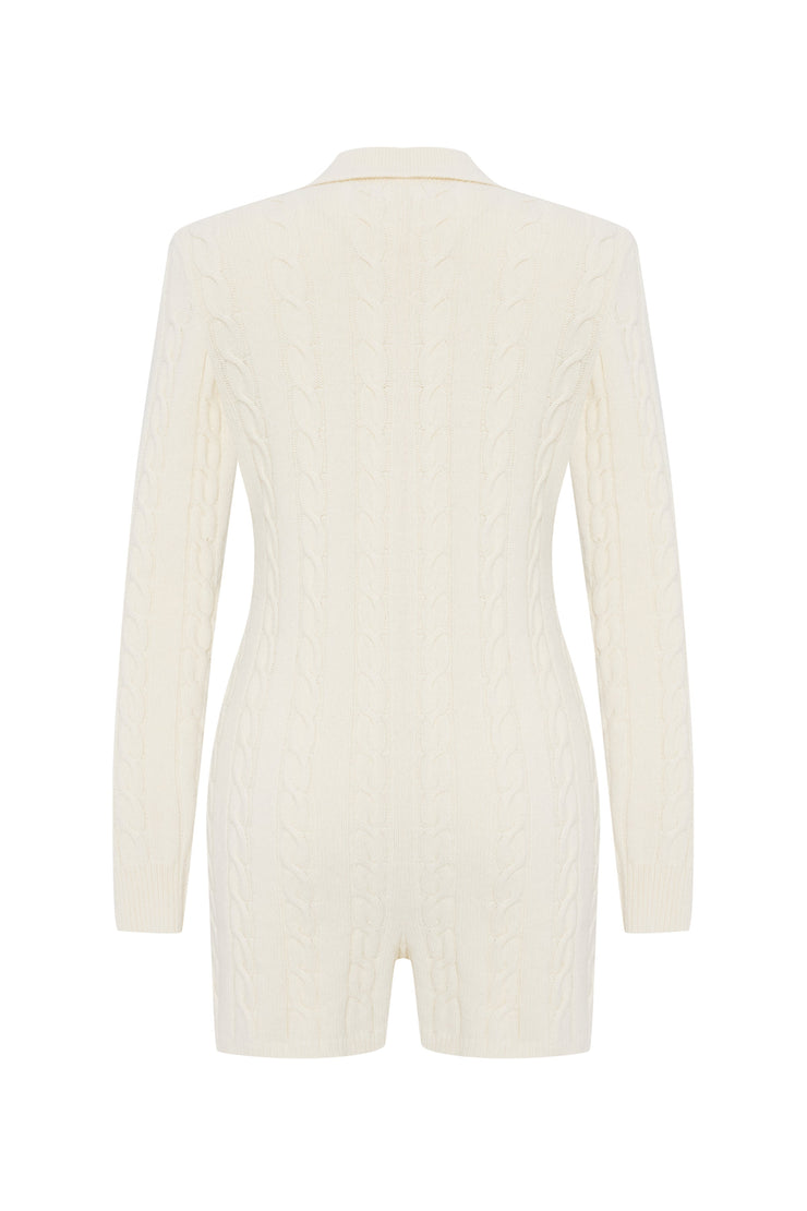 Chalet Cable Knit Playsuit Cream