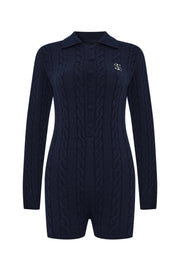 Chalet Cashmere Playsuit Navy Blue