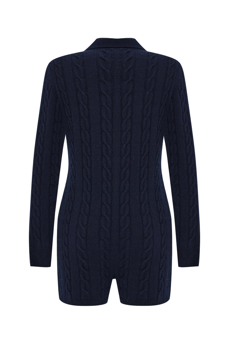 Chalet Cashmere Playsuit Navy Blue