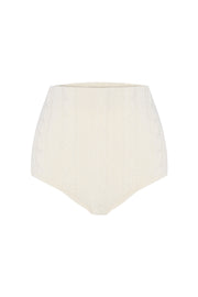 Blanc Cable Knit Shorts Cream