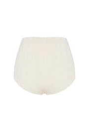 Blanc Cable Knit Shorts Cream