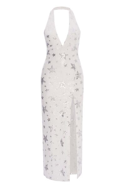 Andromeda Sequin Maxi Dress White