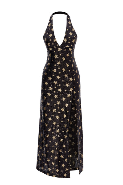 Andromeda Sequin Maxi Dress Black