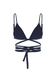 Jadis Terry Bikini Top Navy Blue