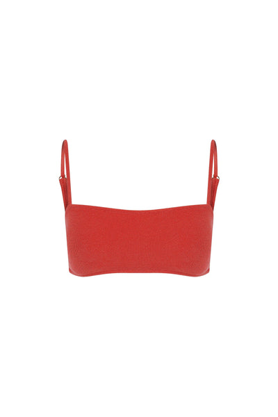 Mileva Terry Bikini Top Red