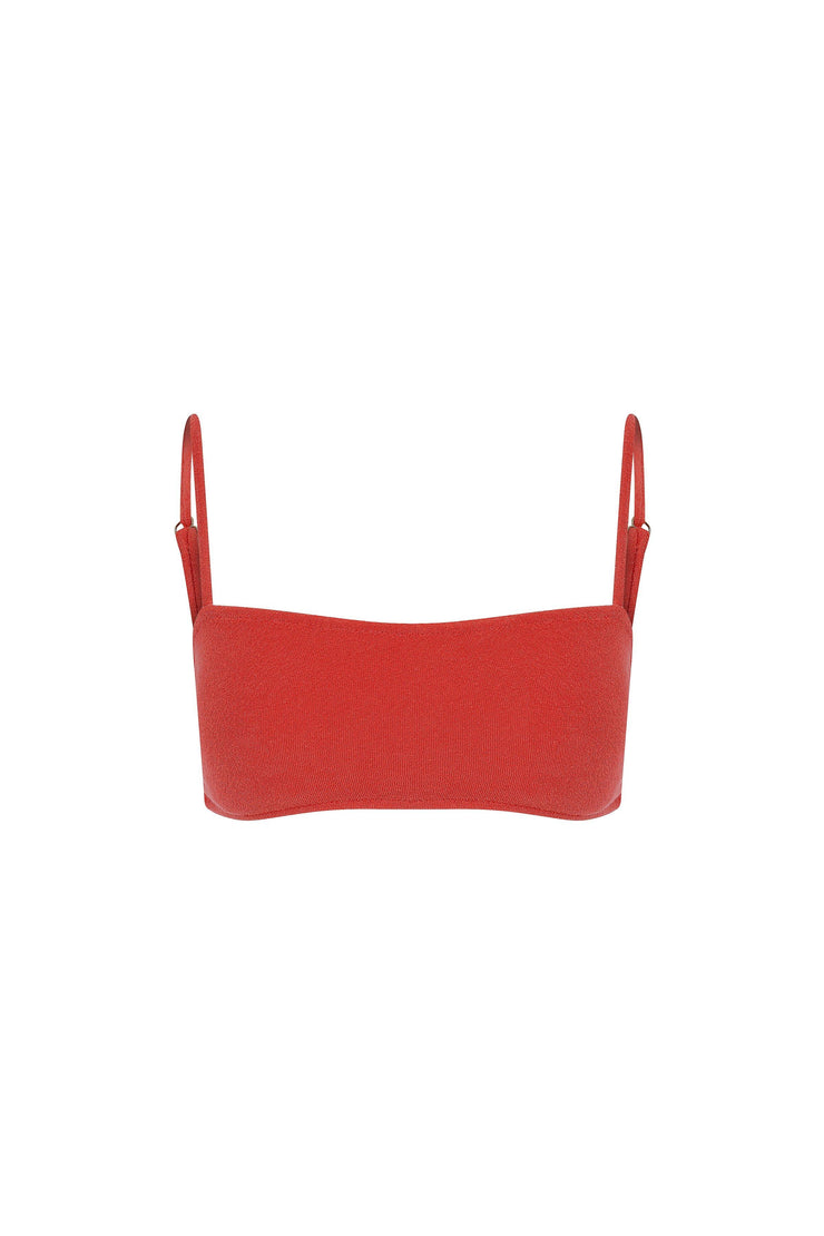 Mileva Terry Bikini Top Red