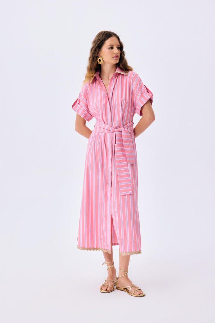 Shirt Dress In Guava Star