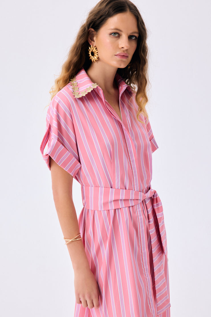 Shirt Dress In Guava Star