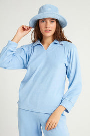 Gia Terry Sweatshirt Blue