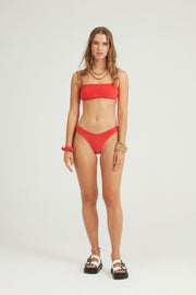 Mileva Terry Bikini Top Red