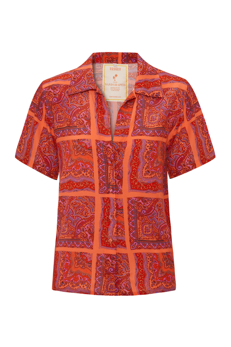 Zoya Vegan Silk Shirt Orange