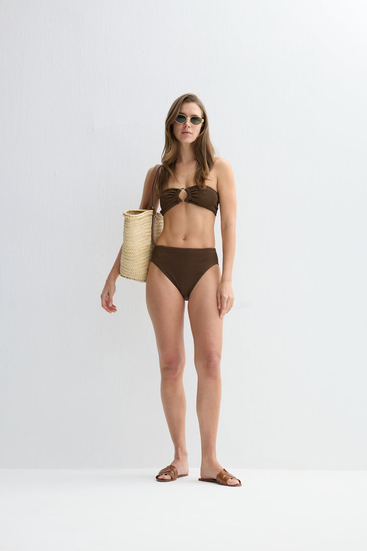 Ariel Crinkle Bikini Set Choco