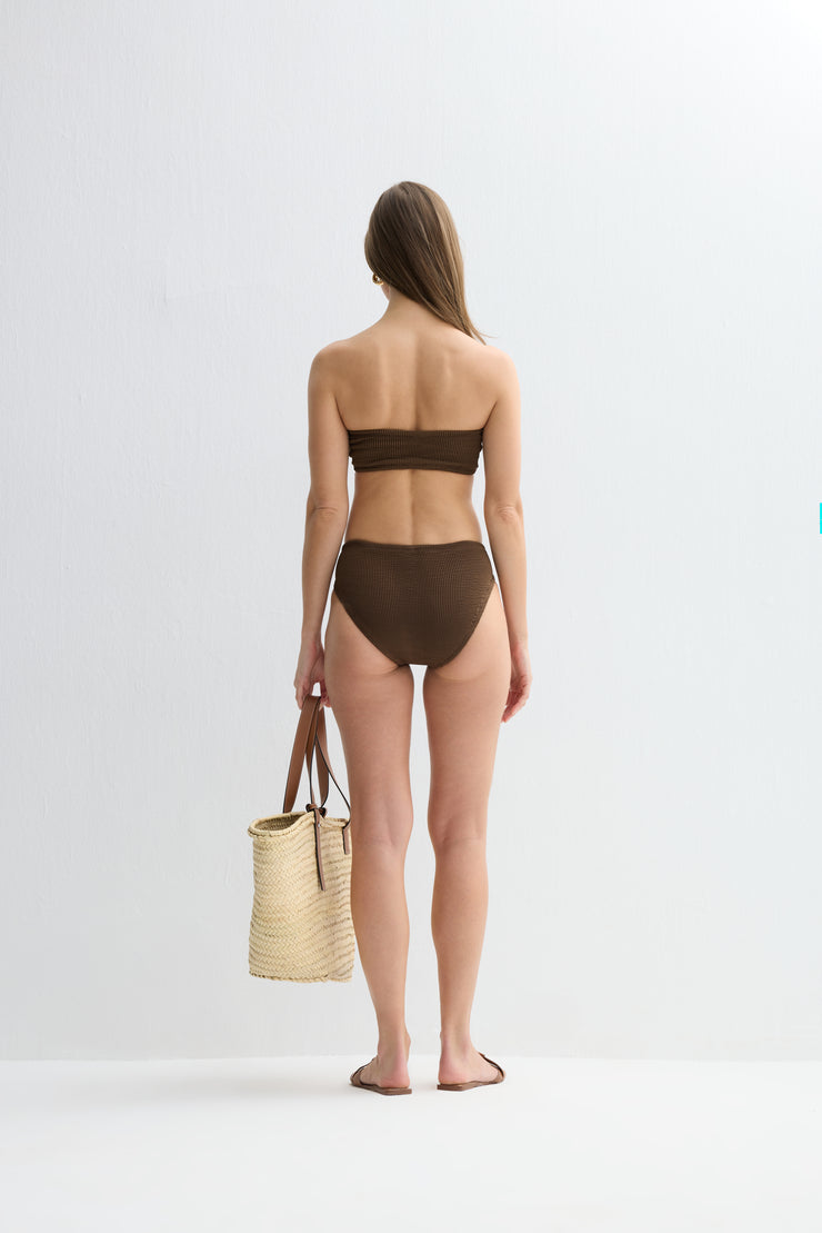 Ariel Crinkle Bikini Set Choco