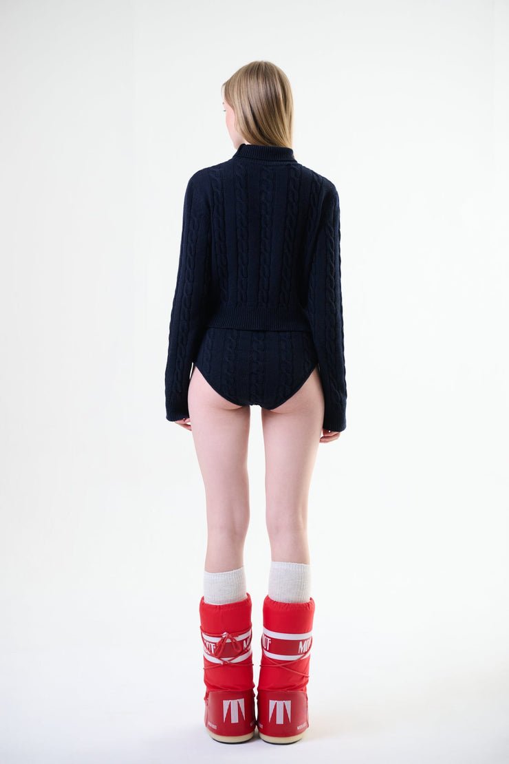 Blanc Cashmere Shorts Navy Blue