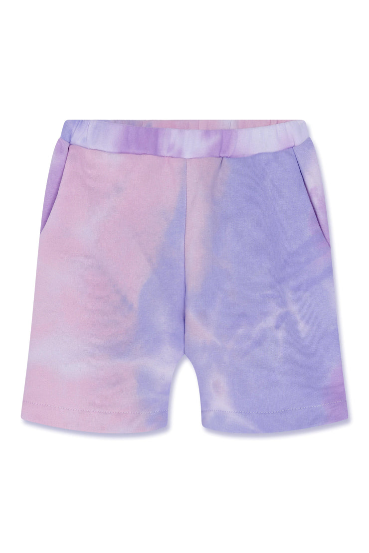 Kids Tie Dye Shorts Purple