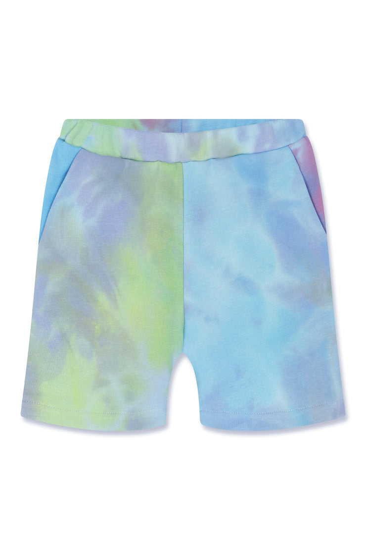 Kids Tie Dye Shorts Blue