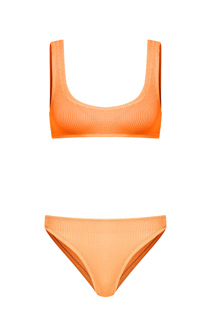 Sofi Crinkle Bikini Set Orange