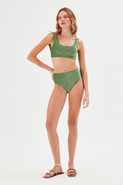 Aria Glitter Bikini Top Green - Sandshaped