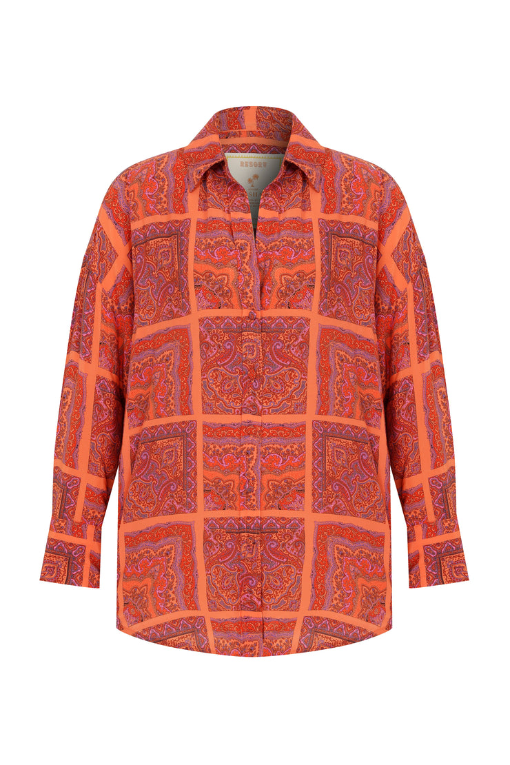 Prinkipo Vegan Silk Shirt Orange - Sandshaped